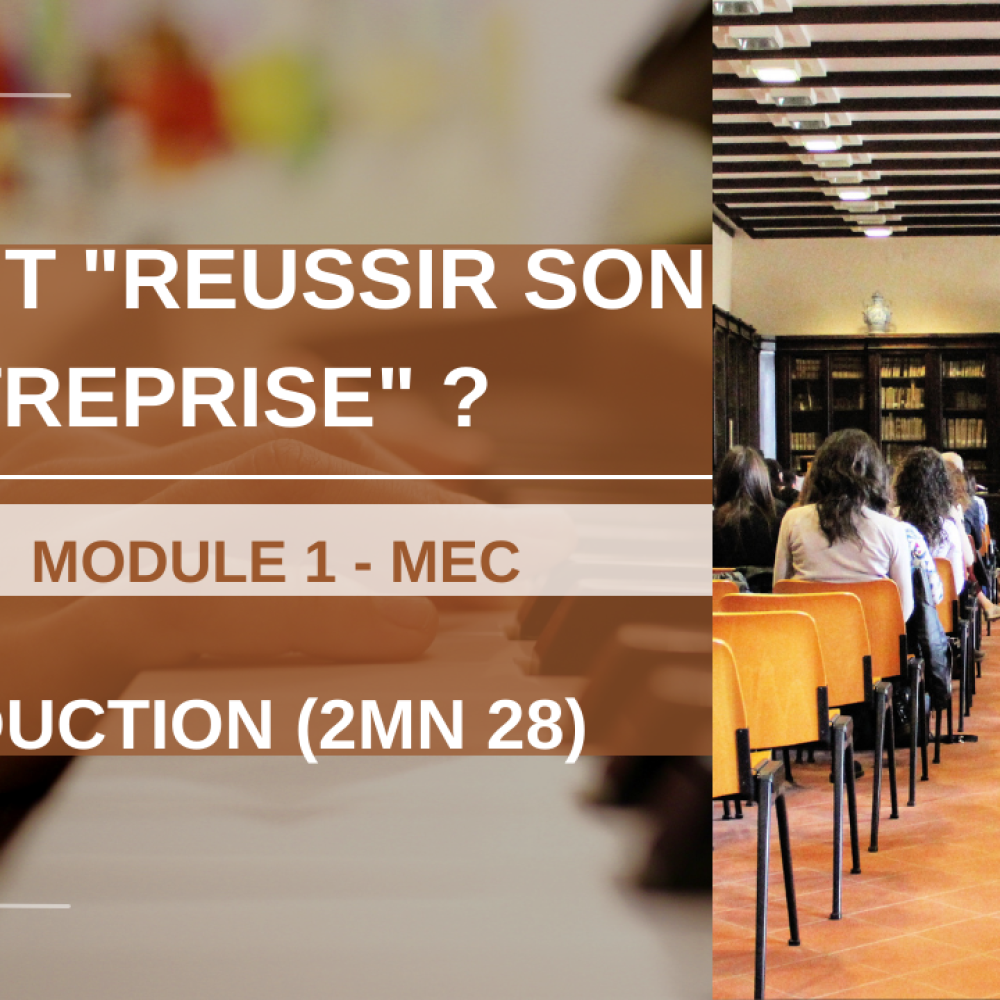 BUSINESS (FORMATION VIRTUELLE)- Module1- MEC/ Comment REUSSIR SON ENTREPRISE ? Introduction ==&gt;2mn 28 (This business training is only in FRENCH for now)